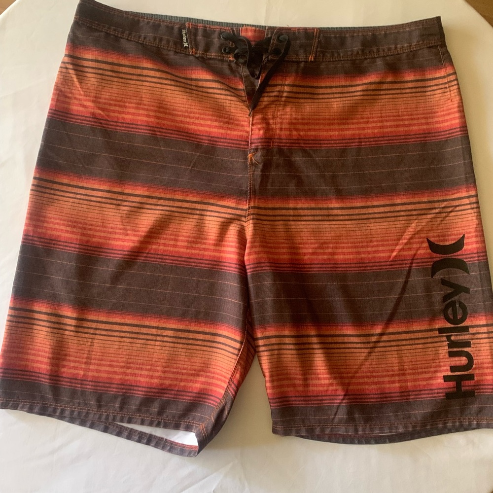 Hurley Men's Striped Board Shorts Swim Trunks